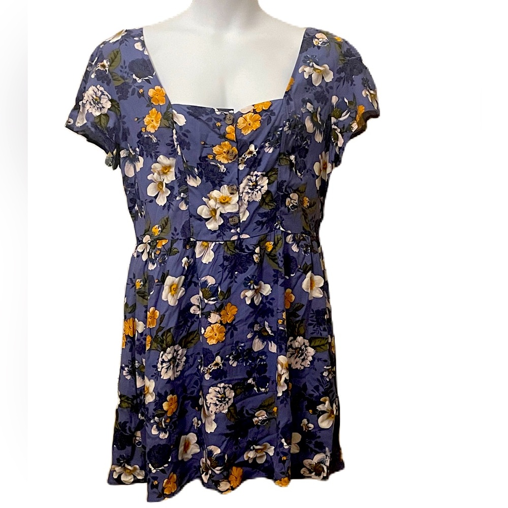 Xhilaration lavender/purple mini dress floral fit and flare
